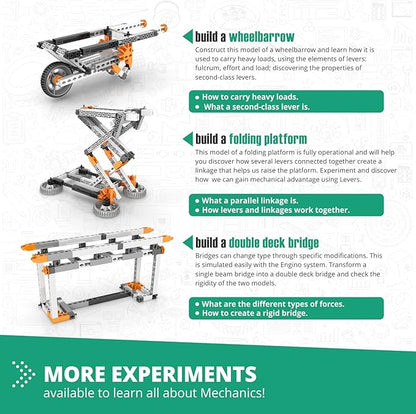 Engino STEM Toys, Mechanics: Levers, Linkages & Structures, Engineering Kits for Kids 9+, Gifts for Boys & Girls, Educational Building Toys, Fun Kids Activities (16 Model Options)