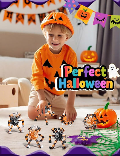 Halloween Decor Toy Gifts for Kids Transformable Fidget Spinners for Adults Stress Relief Sensory Toys for Boys and Girls Fidget Toys Black Orange Halloween Party Decorations