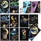 Scratchboard Art for Adult Luminous Scratch Painting Kits, A5 Scratch Art Rainbow Painting Paper 8 Sheet with 4 Tools, Scratchboard for Teens & Adults, Fun Creative Craft Toy/Gifts/Decor, Dreams