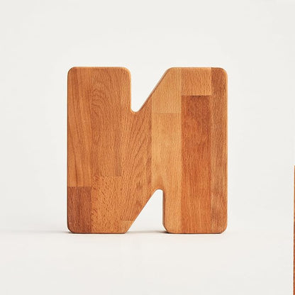 Personalized Wooden Piggy Bank – Custom Letter N Coin Bank in Beech Wood with Clear Acrylic Front, Engraved Name Option, Money Saving Box for Kids and Adults