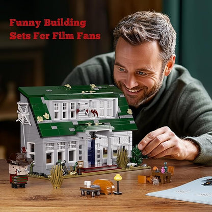 Halloween Nightmare Building House Set on Elm Street, Horror Movie Figure & Haunted House Building Blocks Toy, Compatible with Lego Gifts for Friends and Fans 18+ (1099 Pieces)