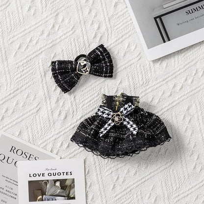 Clothes Set for 17cm Dolls, Skirt Set for 17cm Accessories Suit, Cute Clothes for Dress up Unique Style (Black A)
