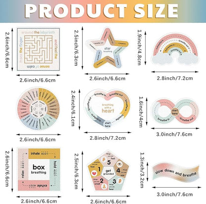 Libima 72 Pieces Anxiety Sensory Stickers Textured Stickers Fidget Mindfulness Sticker School Counselor Supplies Adult Sensory Items Anxiety Relief, 9 Styles(Morandi Color)