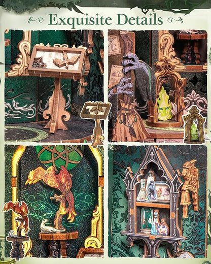 CUTEBEE Book Nook Kit, DIY Miniature House Kits for Adult and Teens, Dollhouse Mini Booknook Magic House Bookshelf, DIY Craft Gifts for Family and Friends（The Darkness Herbarium）