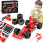Building Car Metal Model Kits,STEM Building Toys Model Car Kits for Boys 8-12,Erector Sets 1:20 Scale Red Racing Car Metal Building Blocks for Kids Boys 8 9 10 11 12-16 Years Old