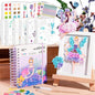 MIROLA KIDS 4 in 1 Poke Craft Kits for Girls, Magic Princess Crafts for Kids Ages 4-8, DIY Activity with Princess Stickers, Watercolor Paint, Diamond Art Gifts for 4 5 6 7 8+ Year Old Girls