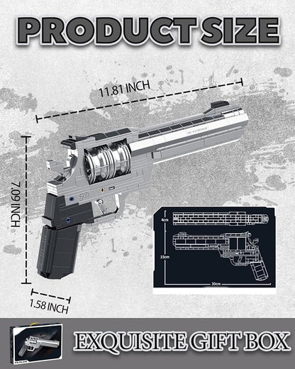 1:1 Revolver Building Blocks Gun Sets - 428 PCS Model Guns Collection Toy Building Bricks Sniper Set Shootable - Simulation Militarily Toy Lovers for Kids and Adults Gift