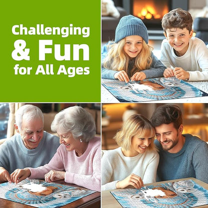 Owl Fantasy 500 Piece Jigsaw Puzzle for Adults - Winter Theme Mystical Art with Snowy Owls & Tribal Beadwork - Challenging Puzzle for Game Night, 20"x20"