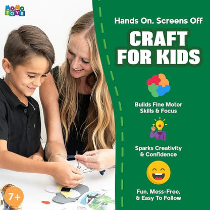 MOMOTOYS Wild Animals Beginner Sewing Kit for Kids Ages 7+ – Includes 9 Kids Sewing Projects with Tools & Art Supplies – DIY Felt Crafts for Girls & Boys – Gifts for 7, 8, 9, 10, 11, 12 Year Old