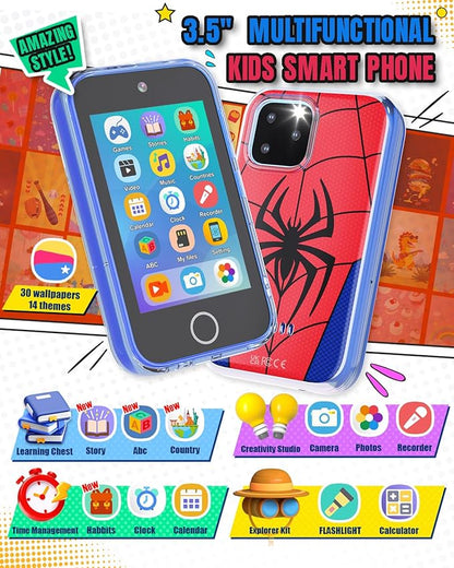 Kids Smart Phone, 3.5'' Touchscreen Kid Phones with Dual Camera, Educational Toddler Learning Toys for 3-10 Year Old Boys, Christmas Birthday Gifts, Music Player, Habit Tracker, Games