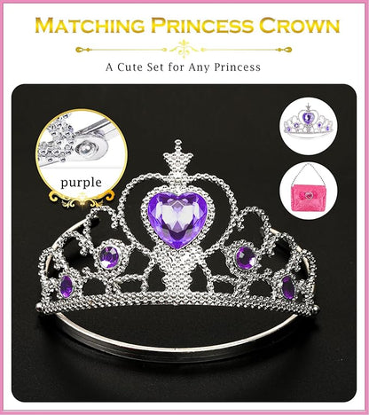 Kids Makeup Kit - Princess Dress Up Shoes, Crowns & Handbag - Pretend Play Fake Makeup Set for Girls, Ages 3-6