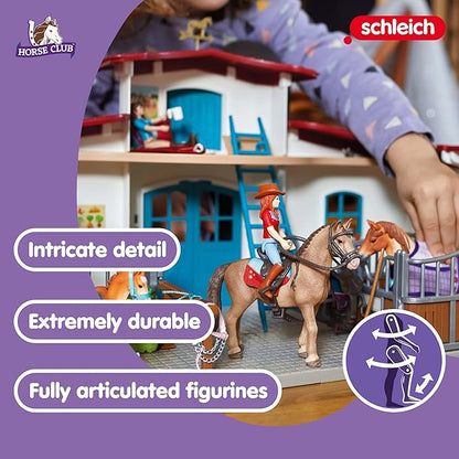 Schleich Horse Club - 115 PC Lakeside Riding Center Horse Toy Playset with Horses and Riders, Barn and Farm Figurine Accessories - Farm Toys for Girls and Boys - Realistic Kids Toys Ages 5+ | 42567