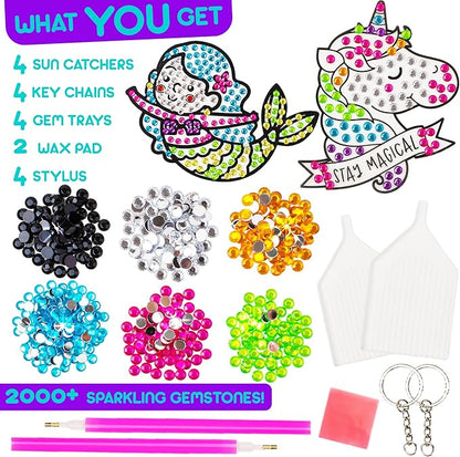 Blue Squid Diamond Art Kits for Kids – Unicorn and Mermaid - Fun & Easy DIY 5D Gem Art Kids Diamond Painting Kit - Arts & Crafts Kit, Girls, Boys Ages 6-12