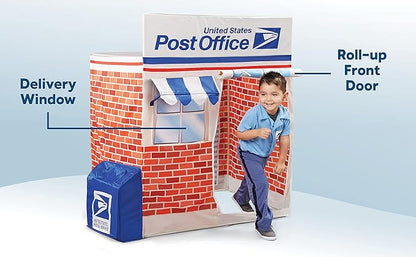Kid Trax Pop Up Kids Magical Play Tent, Large Front and Rear Openings, Carrying Case Included, Easy Storage, USPS Post Office, White