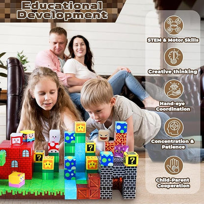 Magnetic Blocks - 150 PCS Build Adventure Game Castle - Magnetic Toys for Montessori Toddler Christmas Birthday Gifts - STEM Sensory Toys for 3 4 5 6 7 8 9 10 Year Old Boys & Girls