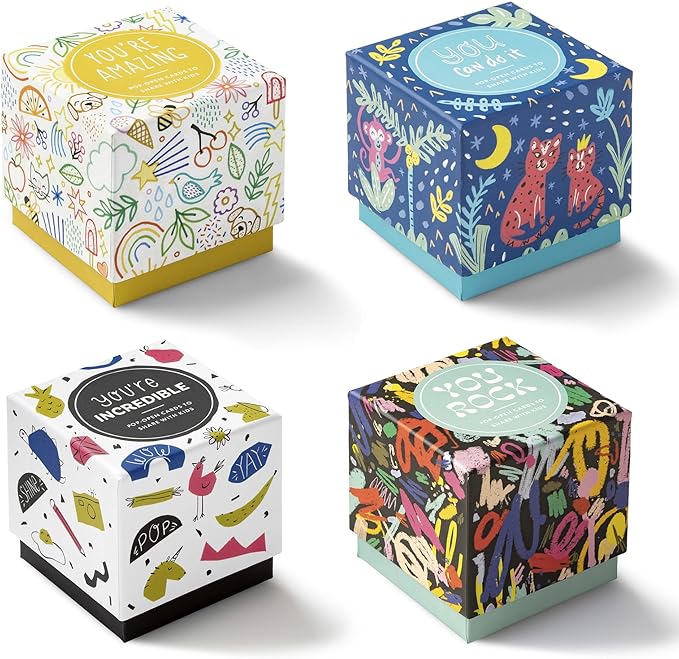Compendium ThoughtFulls for Kids – 4-Pack of You're Amazing, You Can Do It, You're Incredible, You Rock – 120 Pop-Open Cards to Share with Kids, Each with an Inspiring Message Inside