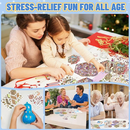 20 Sets DIY 3D Sticker Scene Book,Cute Cartoon Animal Isometric Scene,DIY 3D House Stickers Set,Sticker Therapy for Adults Kids,Conduce to Relief Stress Pass The Time,Christmas Gifts for Kids