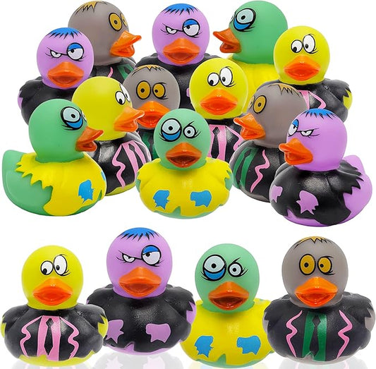 Halloween Zombie Rubber Duck Toy Duckies for Kids, Bath, Birthday Baby Showers Summer Beach and Pool Activity, 2" (50-Pack)