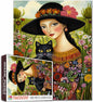 Retro Women Jigsaw Puzzles 1000 Piece Bohemian Jigsaw Puzzles for Adults Abstract Girl Puzzle-Challenging Puzzle Perfect for Game Gifts DIY Home Wall Decor Vintage Figure Art Puzzles