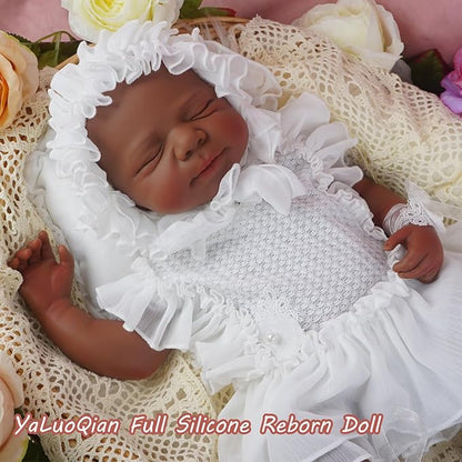 Full Silicone Reborn Baby Doll, 20 Inch Lifelike Newborn Girl, Reborn Baby Dolls Silicone Full Body Sleeping for Therapy & Memory Keepsake