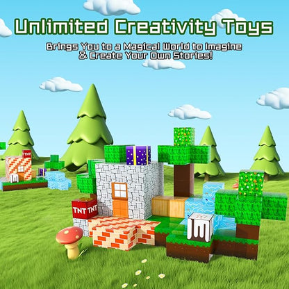 Magnetic Blocks - 120PCS Magnetic Building Blocks Toys,Toddler Montessori Game Creative Construction Toys for Boys Girls,Magnet Tiles Cubes STEM Sensory Toys Birthday Gift for Kids Ages 4 5 6 7 8 9 10