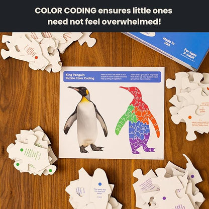 King Penguin Floor Puzzle– 50 pcs Life Size Jigsaw Puzzles for Adults, Teens & Kids, Animal-Themed Montessori Toys & Toddler Puzzles, Educational Activities for Children Ages 3+