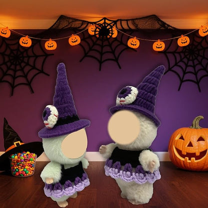 Halloween Clothes for 17cm Doll Outfits, Hat Dress Set for 17cm Dolls, Stylish Adorable Halloween Clothes Accessories (No Doll)