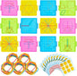 Deekin 24 Pcs Double Sided Geoboard Mathematical Kids Geoboards with Rubber Bands Math Manipulatives Toy for Geometry, 6.9 x 6.3 Inches Classroom Back to School