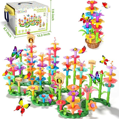 238Pcs Flower Garden Building Toys for Girls 3 4 5 6 7 Year Old, Upgrade DIY Building Stacking Toys, STEM Preschool Educational Toddler Toys Brain Development Kindergarten Kids Toy