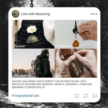 Sailing Anchor Inspiration Coin - Symbol of Faith and Strength Encouragement Challenge Coins - Incentive Awards Medallion Pocket Token - Collectible Office Commemorative Gifts
