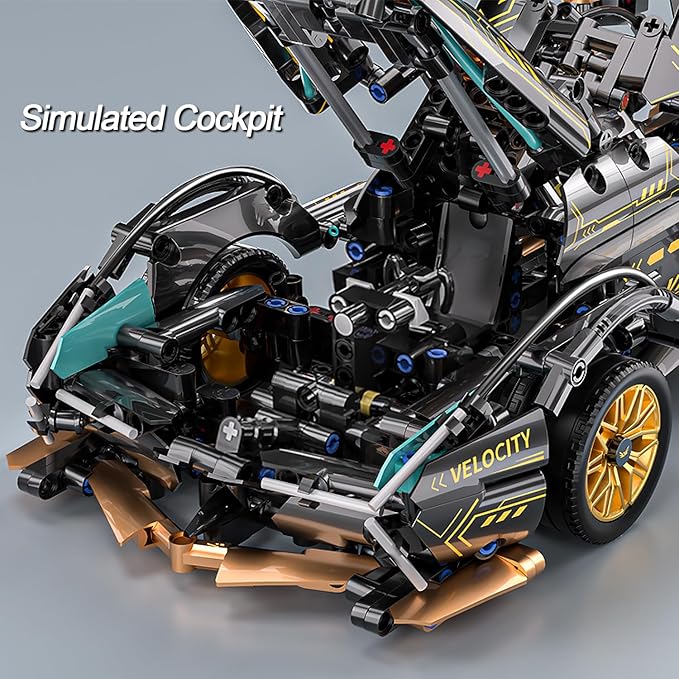 Sport Car Building Block Sets for Adults,Race Car with LED Lights Collectible 1:14 Model Scale Engineering Toy Birthday Gifts for Men Teens Boys 8+ 8-12 12-16 12 13 14