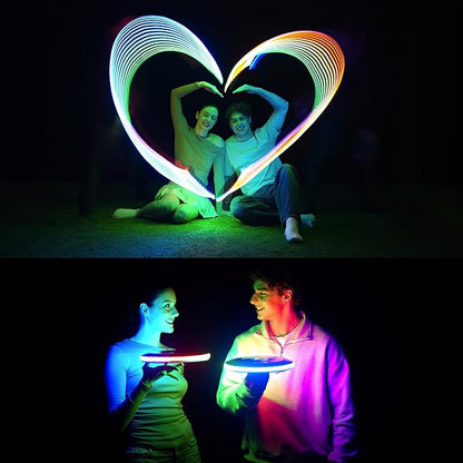 TOSY Flying Disc - 16 Million Colors RGB or 36 LEDs, Extremely Bright, Smart Modes, Camping Essentials for Teens/Kids/Adults/Men/Boys/Girls, Auto Light Up, Rechargeable, Waterproof, 175g