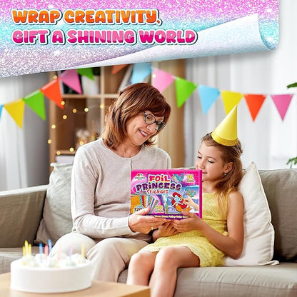 Sinceroduct Foil Art Kit for Kids, Princess Fun-Foil Art Craft Supplies for Kids Ages 4-8,Mess Free Coloring, Foils Foam Sticker,Children DIY Creative Activity Travel Toy,Birthday Gift for Boy & Girl.