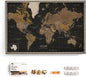 Canvas World Map with Cork Pin Board - English Lettering - Decorative Wall Decoration for All Rooms - Canvas Pictures with World Map Motif (70x50 cm, Pattern 5)