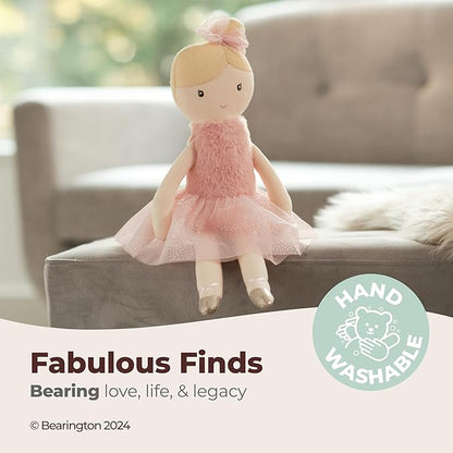 Bearington Collection Plush Ballerina Doll Soft Ballet Stuffed Animals - Dance Recital Gifts for Girls - Blondie 16.5"