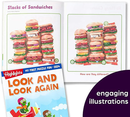 Highlights for Children My First Puzzle Fun 2024 Puzzle Books for Kids Ages 3-6, 4-Book Set of Matching, Mazes, Spot-The-Differences, and More Travel-Friendly Screen Free Brain-Boosting Activities