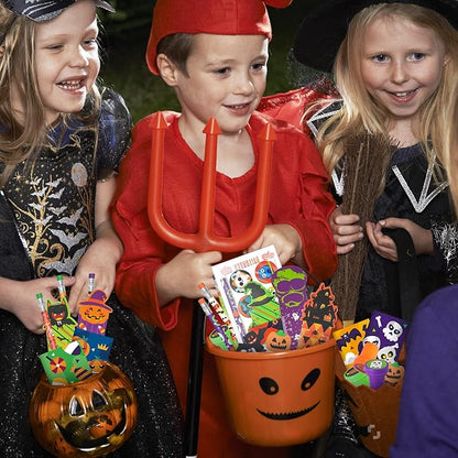 Shemira Halloween Party Favors for Kids,168pcs Halloween Stationery gift kit,Halloween Miniatures Prizes,Trick or Treating Goodie Bag Fillers including Notepad,Stamper,Sticker,Pencil,Eraser,Ruler