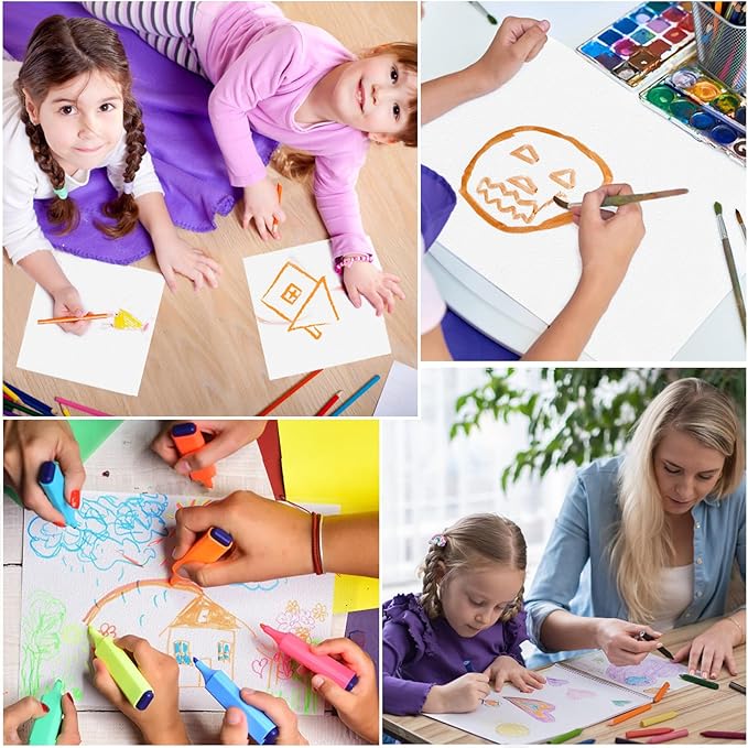 100PCS 7x10 Watercolor Paper Bulk, 140lb/300g Cold Press Thick Water Color Paper Pad for Kid Child Adult, White Art Paper for Drawing Painting Markers Gouache, Textured Cotton Paper Sheets