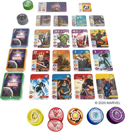Asmodee Marvel Splendor Board Game - Unite Heroes and Gems in an Epic Strategy Adventure, Family Game for Kids and Adults, Ages 10+, 2-4 Players, 30 Minute Playtime