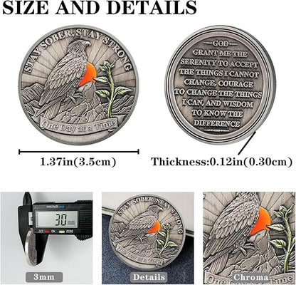Hope Eagle Sobriety Coin Celebrating Recovery and Personal Growth with AA HA Chips and Medallions for Alcoholics Anonymous Ideal Sobriety Gifts for Women and Men