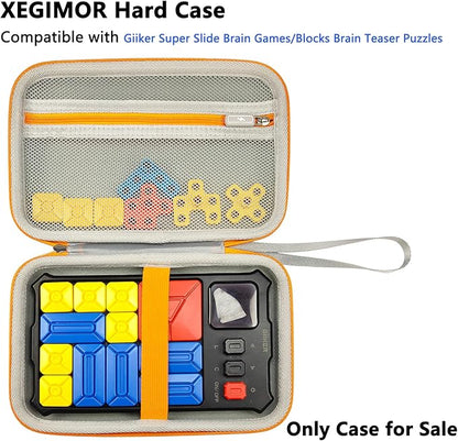 Case Compatible with Giiker Super Slide Brain Games, Protective Storage Bag Holder for Giiker Brain Teaser Puzzles Games Toys (Only Case) (Orange-Grey)