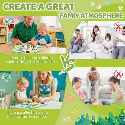 Busy Book for Toddlers - Farm Montessori Toys Busy Board for Boy Girl Gifts Educational Learning Activity Book Toddler Airplane Travel Toy Birthday Gift