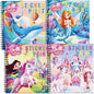 4PCS Paint by Number Sticker Book Travel Activities Essentials Toys for Girls Kids - Road Trip & Airplane & Long Car Rides, Birthday Present, Preschool Classroom Party Gifts