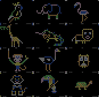 lllumiPeg Zoo Refill templates for Basic Fun Lite Brite Magic Screen Retro Style (12 Sheets, 6x8)