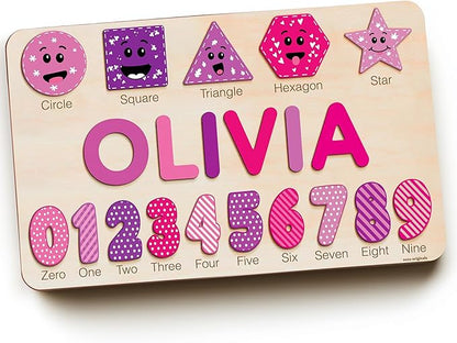 Custom Baby Name Puzzle, Toddler Educational Toy, Wooden Montessori Gift, Baby Shower & Birthday Surprise (0-3 Years)