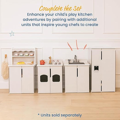 ECR4Kids Play Kitchen Sink, Wooden Playset, White Wash