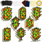 QOUBAI 32 Sets Traffic Light Suncatchers Craft Kit DIY Window Stained Glass Effect Traffic Lamp Paper Crafts Home School Classroom Decoration Kid Birthday Gift Creative Art Project Activity Game