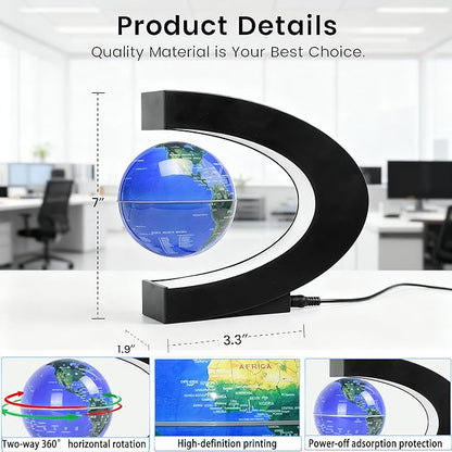 Magnetic Levitation Floating Globe with LED Light Anti Gravity Levitating World Map Office Home Bedroom Desk Gadget Decor Unique Birthday Gift for Men Kids Husband Boss