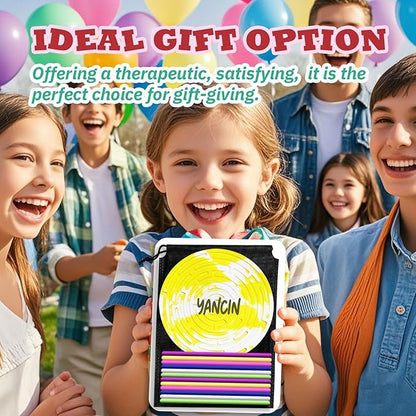 Sensory Activity Board for Kids 3 & Adults, Silicone Fidget Toy for ADHD & Autism, Travel Bag & 12 Strings: an Effective Stress Anxiety Calming Solution