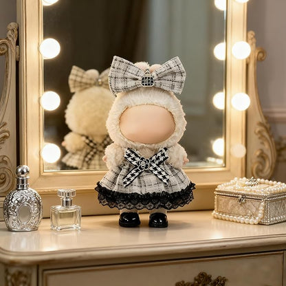Clothes for LABUBU 17cm Doll (NO Doll)（NO Shoes, Outfit for LABUBU, Dress and Hairpin Set for LABUBU Dress Up, Fashion and Premium Dolls Accessories for LABUBU (Style K)